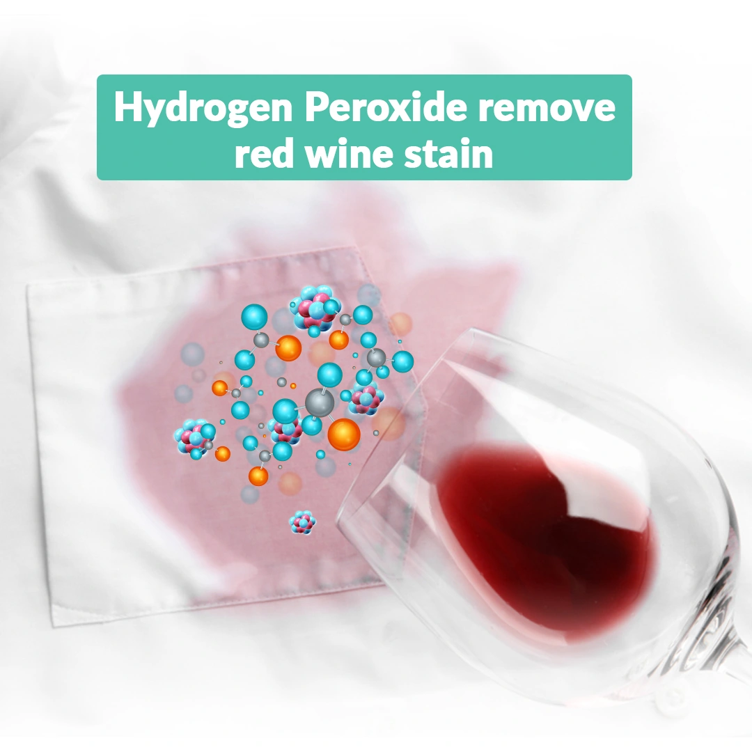 hydrogen peroxide remove red wine stain