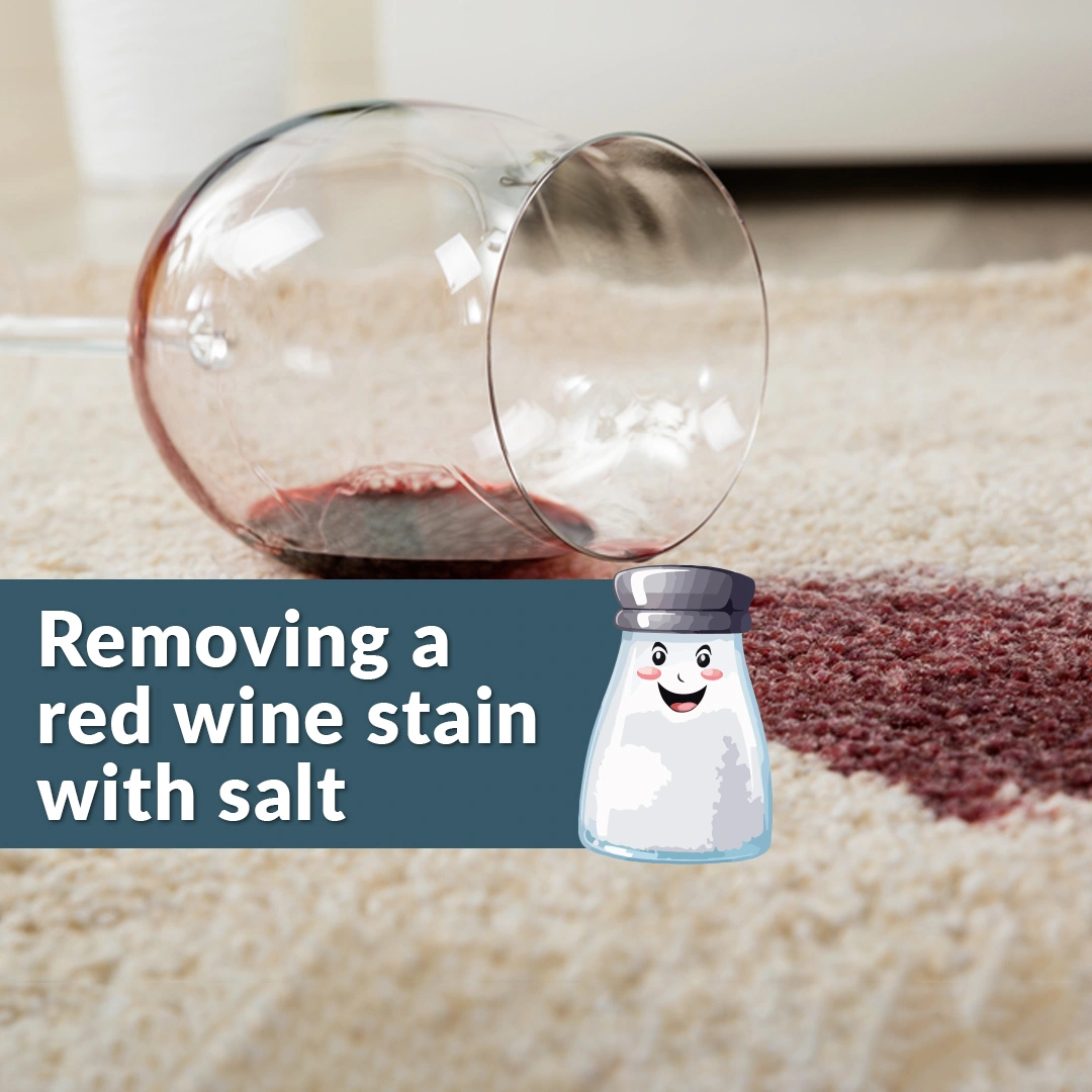 salt removing red wine stain